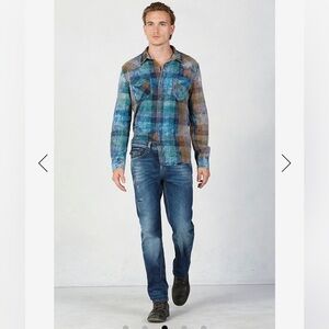 TRUE RELIGION Western Plaid MENS Shirt Ace Size XXL BRAND NEW